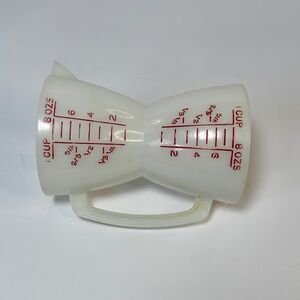 Vintage Tupperware Flip Wet & Dry 1 Cup Measuring Cup Red Markings